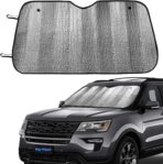 Big Hippo Car Windshield Sun Shade-Jumbo/Standard Car Window Shades Keeps Vehicle Cool-Front UV Ray Protector Sunshade-Easy to Use Sun Shade-Silver(55.16"X 27.5") - Image 8