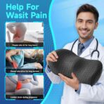 Lumbar Support Pillow for Office Chair Car Lumbar Pillow,Memory Foam Back Cushion with Breathable 3D Mesh Lumbar Support Orthopedic Backrest for Lower Back Pain Relief Ergonomic, LowerBackSupportBlack - Image 3