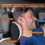 SPRFUFLY Cozy Car Headrest Pillow, Car Pillow for Driving with Adjustable Strap, Breathable Removable Cover & Ergonomic Design - Softness Travel Car Neck Pillow(Moonlight Silver, 1PC) - Image 4