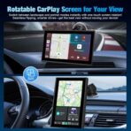 7" Portable Wireless CarPlay Screen for Car – Apple CarPlay & Android Auto, HD Touch Screen Car Stereo, Bluetooth, GPS Navigation, Voice Control, Plug-and-Play with FM/AUX/Mirror Link (Black) - Image 6