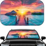 Car Windshield Sun Shade - Foldable Car Sun Shade Windshield for Front Window, Reflector Sunshade Offers Ultimate Protection for Cars Interior (55.2 x 31.5 in)