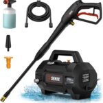 SENIX 13 Amp Electric Pressure Washer - 1700 PSI, 1.2 GPM, Compact with Foam Cannon, Spray Gun, 20-ft Hose, Turbo Nozzle, and 15° Spray Nozzles - Perfect for Cars and Driveways