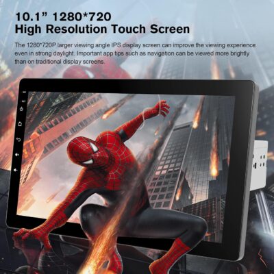 10.1" Rotatable Touch Screen Car Stereo Single Din - Android 13, Wireless CarPlay/Android Auto, 4-Core CPU, 2GB+32GB, GPS Navigation, Hi-Fi Sound, Bluetooth 4.2, AHD Backup Camera (Vertical Fit) - Image 8