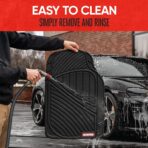 Motor Trend FlexTough Performance All Weather Rubber Car Floor Mats - 3 Piece Floor Mats Automotive Liners for Cars Truck SUV, Heavy-Duty Waterproof (Black) - Image 6