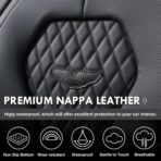 Coverado Seat Covers, Car Seat Covers Full Set, Black Car Seat Cover, Car Seat Covers Front Seats Back Seat Cover, Waterproof Car Seat Cushion, Leather Seat Covers Seat Protector Fit for Most Cars - Image 6
