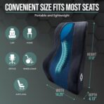 Samsonite Memory Foam Lumbar Support Pillow, Ergonomic Back Cushion for Office Chair, Gaming Chair, Auto Back Support with Cooling Gel, Home Essentials for Sitting Comfort, Posture Relief, Black Mesh - Image 7