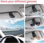 KanSmart Sunglass Holder for Car Sun Visor, Magnetic Sunglasses Clip, Leather Glasses Eyeglass Holder and Ticket Card Clip, Auto Interior Accessories Universal for Car SUV Truck Pickup -Black - Image 3