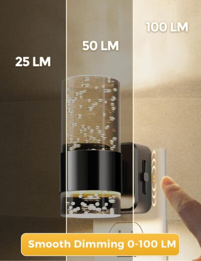 L LOHAS LED Night Light,Dimmable Night Lights Plug into Wall, 2 Pack Acrylic Nightlights with 0-100 LM Adjustable Brightness, 3000K Plug in Night Light with Dusk to Dawn Sensor, for Bathroom Hallway - Image 4