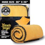 Chemical Guys Large Microfiber Drying Towel for Cars Trucks SUVs RVs and Motorcycles, Large 36 x 25 Inch Yellow Absorbent Exterior Drying Towel