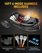 NAOEVO 4 Inch LED Pod Lights, White Amber LED Fog/Driving/Offroad Lights Strobe/Memory Mode and 2 Leads Wiring Harness, Cube Pods for Truck Boat ATV UTV, 2 Pcs (6 Modes) - Image 6