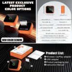 2-in-1 Wireless CarPlay Android Auto Adapter, Plug & Play Wired to Wireless Converter for iPhone Android, Fast Auto Connect,Stable,OTA Update, Ultra Compact (Orange) - Image 3