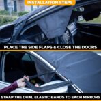 EcoNour Windshield Cover for Ice and Snow - Universal Fit for Car, SUV, Truck, Heavy Duty 600D Oxford Fabric Frost Protector for Ice & Sleet, Includes Anti-Theft Straps, Medium (69"x42") - Image 7