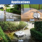 JANZ 24'' Pressure Washer Surface Cleaner with 4 Wheels,Dual Handle,Stainless Steel Housing, 4 Replacement Nozzle Cores and 2 Hose Adapters,Ideal for Driveways, Sidewalks,Patios,Decks Cleaning - Image 6