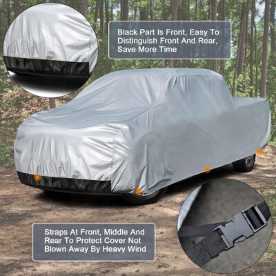 Kayme 6 Layers Truck Cover Waterproof All Weather - See Vehicle Size Chart - Heavy Duty Outdoor Pickup Cover Sun Uv Rain Protection, Universal Fit Most Extended Cab Long Bed, Length Up to 248 inch. - Image 3