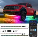 Govee Underglow Car Lights, 4pcs RGBIC Smart LED Lights for Cars with 16 Million Colors and 10 Scene Modes, App Control, Neon Accent Strip Lights for SUVs, Trucks, DC 12-24V