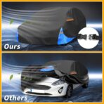 All-Weather Waterproof Car Cover - UV-Resistant Outdoor Full Exterior Protection for Ford Fiesta Hatchback 210D-PU Black Blue with Right Side Zipper - Image 5