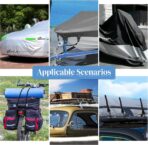 Hlogree 2PCS Car Cover Gust Straps Wind Protector,Bungee Cords Hook Clips Kit Hold Tarp Tie Down from Blowing Off in High Winds-Universal Fit for Most Cars,Sedans,SUVs,Trucks,Vans and More-Black - Image 4