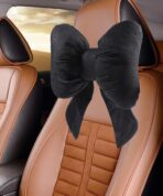 Cute Bow Car Headrest Pillow,Car Accessories Universal Automotive Neck Pillow for Driving,Comfortable and Breathable,Cute Neck Pillows,Suitable for Most Cars,Trucks,SUVs,RVs,Etc (Black)