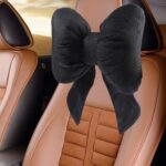 Cute Bow Car Headrest Pillow,Car Accessories Universal Automotive Neck Pillow for Driving,Comfortable and Breathable,Cute Neck Pillows,Suitable for Most Cars,Trucks,SUVs,RVs,Etc (Black)
