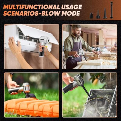 Saker Portable Handheld Vacuum Cordless Portable 17000PA Foldable Car Vacuum Cleaner Mini Dust Blower with Brushless Motor for Office Pet and Home Cleaning HL133 - Image 6