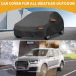 All-Weather Waterproof Car Cover - UV-Resistant Outdoor Full Exterior Protection for Ford Focus Hatchback 2010-2022 Black with Right Side Zipper - Image 2