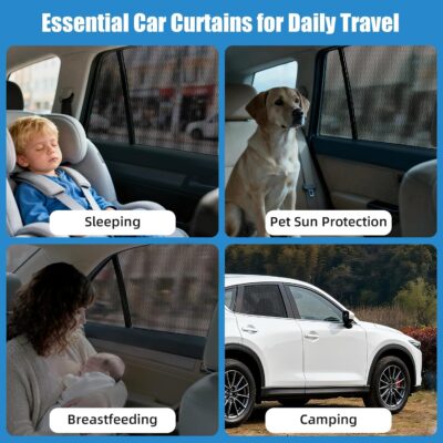 Car Window Shades for 2017-2023 Mazda CX-5 - Rear Side Window Sun Shade for Baby, Breathable Mesh Car Privacy Window Covers, UV Protection and Heat Insulation for Road Trips, Napping, Camping - Image 6