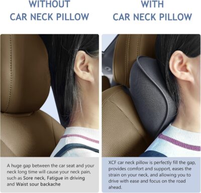 Car Neck Pillow for Driving, Soft Car Neck Pillow Memory Foam Neck Support Pillow, Comfortable Ergonomic Design for Travel, Cervical Support and Neck Pain Relief (Black, 1Pcs) - Image 5
