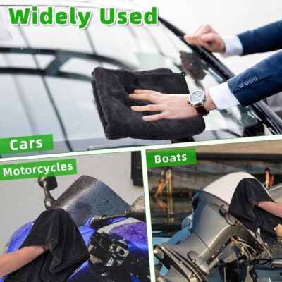 CADONO Large Microfiber Car Drying Towel, Ultra Absorbent Microfiber Cleaning Cloth for Cars, Bath Towels, No Streaks, Scratches, or Water Spots Double-Twist Pile Design(36"x 24") - Image 7