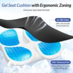 ZIKEE Car Seat Cushion for Driving with Cooling Gel, Ergonomic Memory Foam Seat Cushion for Car Provides Sciatica, Back, Tailbone Pain Relief and Intimate Ventilation, Anti-Slip & Breathable Cover - Image 7