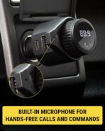 Scosche BTFM9 FM Bluetooth Transmitter Car, Dual 12W USB-C and USB-A Charging Ports, Fast Type C Car Charger, Wireless Radio Bluetooth Adapter, Hands-Free Kit for Calls, Siri and Google Assistant - Image 4