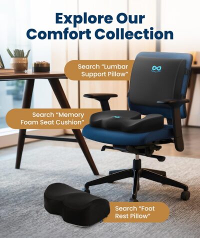 Everlasting Comfort Lumbar Support Pillow for Office Chair - Memory Foam Back Cushion for Car Seat - Promotes Better Posture, Back Pain Relief - Ideal Gaming and Desk Chairs Work and Home Essentials - Image 8