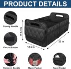 Deosk Car Trunk Organizer for SUV, Car Organizers and Storage with 6 Pocket, Car Accessories for Women/Men 50LWaterproof Polyester Trunk Organizer, Black - Image 4