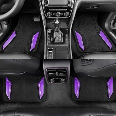 PIC AUTO Rubber Floor Mats, Purple Aluminum Film with Colorful Piping Floor Mats for Cars, Car Mats with Non-Slip Backing, All-Weather Protection, Trim-to-Fit Liner for Cars, SUVs, Trucks, Vehicles - Image 7