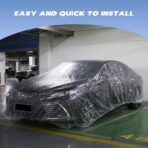 3 pcs Plastic Car Cover,Universal Disposable Car Covers,Waterproof Clear Car Cover for SUV, Sedan with Elastic Band for Outdoor Snow/Rain Weather Protection(15.7ft x 24.6ft) - Image 4