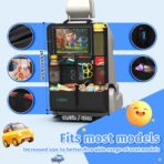 Car Backseat Organizer with Tablet Holder,11 Storage Pockets with Foldable Food Tray, Protector Kick Mats for Kids, Travel Accessories Organizer (Black, 2-Pack) - Image 5