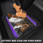CAR PASS Heavy Rubber Car Floor Mats, Deep Waterproof Car Floor Mats All Weather, Aluminum Film Universal Trim to Fit for Cars SUV Trucks Sedans, Anti-Slip, Black Purple Metallic - Image 9