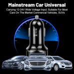 Car Charger Adapter, 4-Port Cigarette Lighter USB Charger Adapter with Voltmeter PD 3.0 & QC 3.0 Car USB Charger Multi Port Accessories Fast Charging for iPhone, Samsung, iPad & Phone Tablets - Image 9