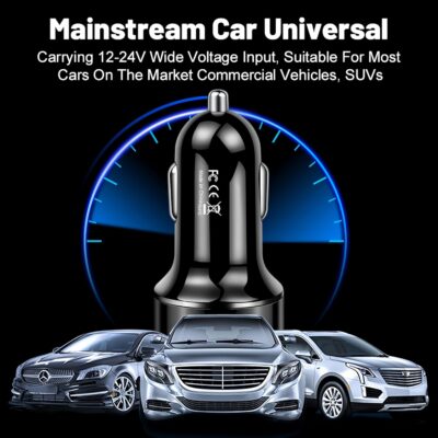 Car Charger Adapter, 4-Port Cigarette Lighter USB Charger Adapter with Voltmeter PD 3.0 & QC 3.0 Car USB Charger Multi Port Accessories Fast Charging for iPhone, Samsung, iPad & Phone Tablets - Image 9