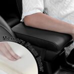 SEG Direct Car Center Console Cover, Breathable Leather Auto Armrest Cover, Memory Foam Arm Rest Cushion, Universal Car Seat Box Cover Car Interior Accessories, Black - Image 3