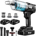 Car Vacuum Cordless, 35000PA Strong Suction Handheld Vacuum with 2 Detachable Batteries, 60Min Runtime Portable Vacuum Cleaner for Car Detailing, Pet Hair, Home Couch & Office, 350ML XL Dust Cup