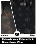 Cute Embroidered Dog Paw Car Floor Mats for Pet Lovers, Universal Fit All Weather Car Mats with Anti-Slip Nibbs Backing, Carpet Floor Mats for Cars, Trucks & Sedans, Full Set of 4 (Gray Paw) - Image 5