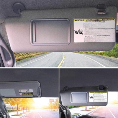 Dasbecan Left Driver Side Sun Visor Compatible with Toyota Tacoma 2005-2012 2013 2014 2015 74320-04181-B1 Gray Without Light - Image 3