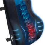 Samsonite Memory Foam Lumbar Support Pillow, Ergonomic Back Cushion for Office Chair, Gaming Chair, Auto Back Support with Cooling Gel, Home Essentials for Sitting Comfort, Posture Relief, Black Mesh