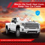 ARISMOTOR Windshield Sun Shade for Chevy Silverado 1500 /GMC Sierra 1500 2500HD 3500HD 2019-2025 2026, Custom Fit Foldable Front Window Sunshade Sun Visor Protector, Block UV Rays Keep Your Car Cooler - Image 7