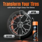Nick's Professional Supplies High Gloss Tire Shine (1 Pack) - Long Lasting Tire Care - Your Ultimate Wet Tire Shine Spray for a Black Finish Shine on Ceramic Coating for Cars, Trucks, Motorcycles. - Image 3