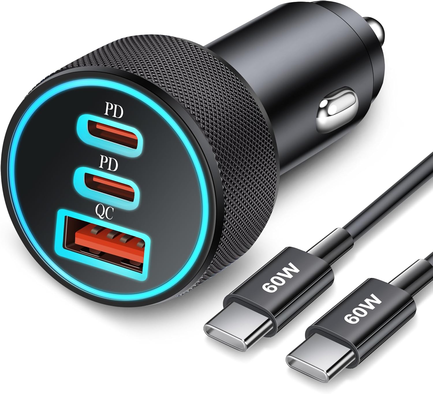 81hgwcha9ZL._AC_SL1500_.jpg 67W 3-Port Super Fast Type C Car Charger USB C for Samsung Galaxy S26 S25 S24 S23 S22 Ultra, iPhone 17/Air/16/15 Pro Max, Android, PD/QC Car Phone Adapter Accessories for Men Women + 3FT USB-C Cable - Image 1