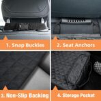 PETICON Waterproof Front Seat Car Cover 2 Pack, Full Protection Dog Car Seat Cover with Side Flaps, Nonslip Scratchproof Captain Chair Seat Cover Fits for Cars, Trucks, SUVs, Jeep, Black - Image 7