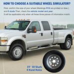 19.5" Wheel Simulators,19.5" 10 Lug Stainless Steel Hubcaps with Wheel Lug Bolts Kit,Polished Finish,2 Front Wheels/2 Rear Wheels,Wheel Simulators Suitable for 2005-2021 Ford F450/F550,Ford Raptor 2WD - Image 3