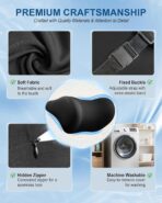 2-Pack Car Neck Pillow: Ergonomic Memory Foam Car Headrest Pillow, Neck Support Pillow for Long Drives, Headrest Support Cushion for Pain Relief, Universal Fit for Cars, SUVs & Trucks – Black - Image 6