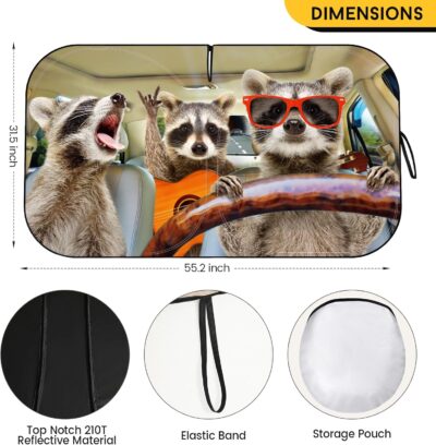 Car Windshield Sun Shade - Foldable Car Sun Shade Windshield for Front Window, Reflector Sunshade Offers Ultimate Protection for Cars Interior (55.2 x 31.5 in) - Image 3